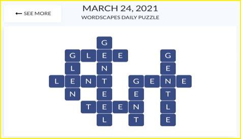 Wordscapes daily puzzle Wednesday March 24: What are the answers today?